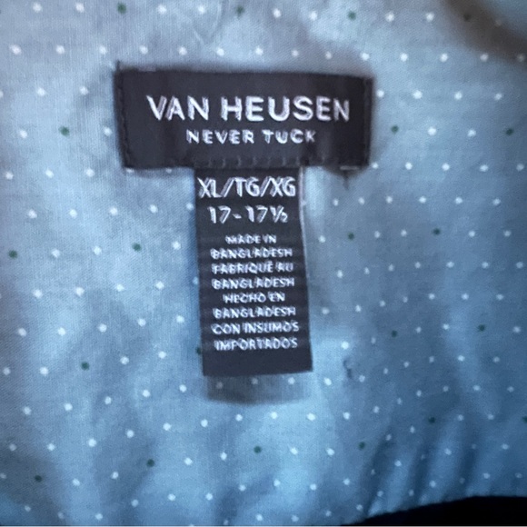 Van Heusen Never Tuck Mens Flamingo Button Down Collar Shirt Sz XL 17-17… - Picture 5 of 7